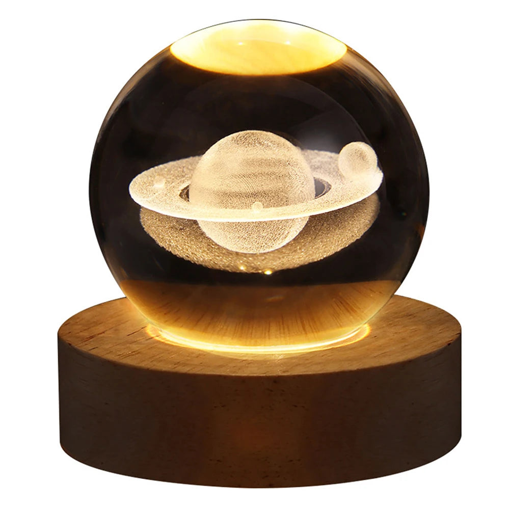 Lampe boule de cristal 3D unique