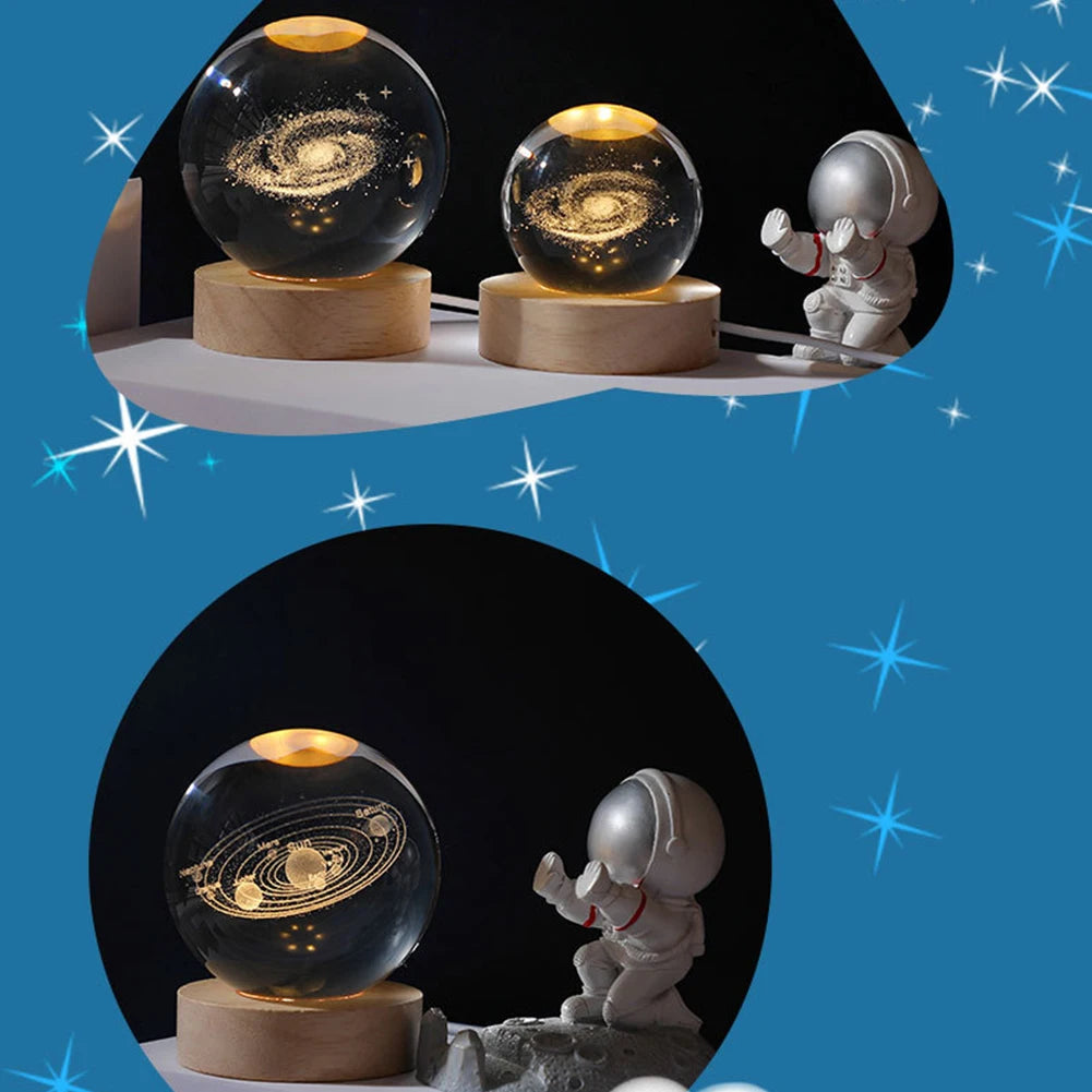 Lampe boule de cristal 3D unique