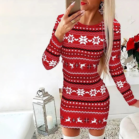 Elina - Christmas Slim Fit Dress