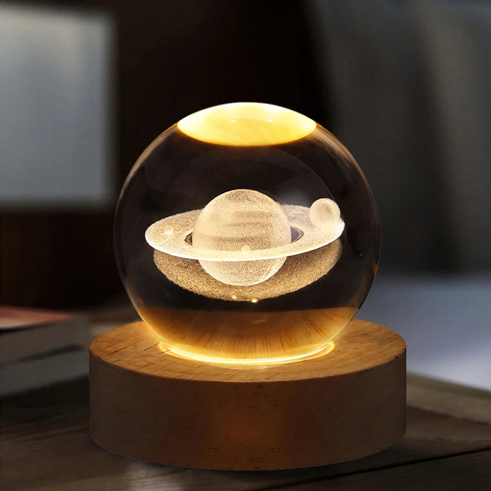 Lampe boule de cristal 3D unique