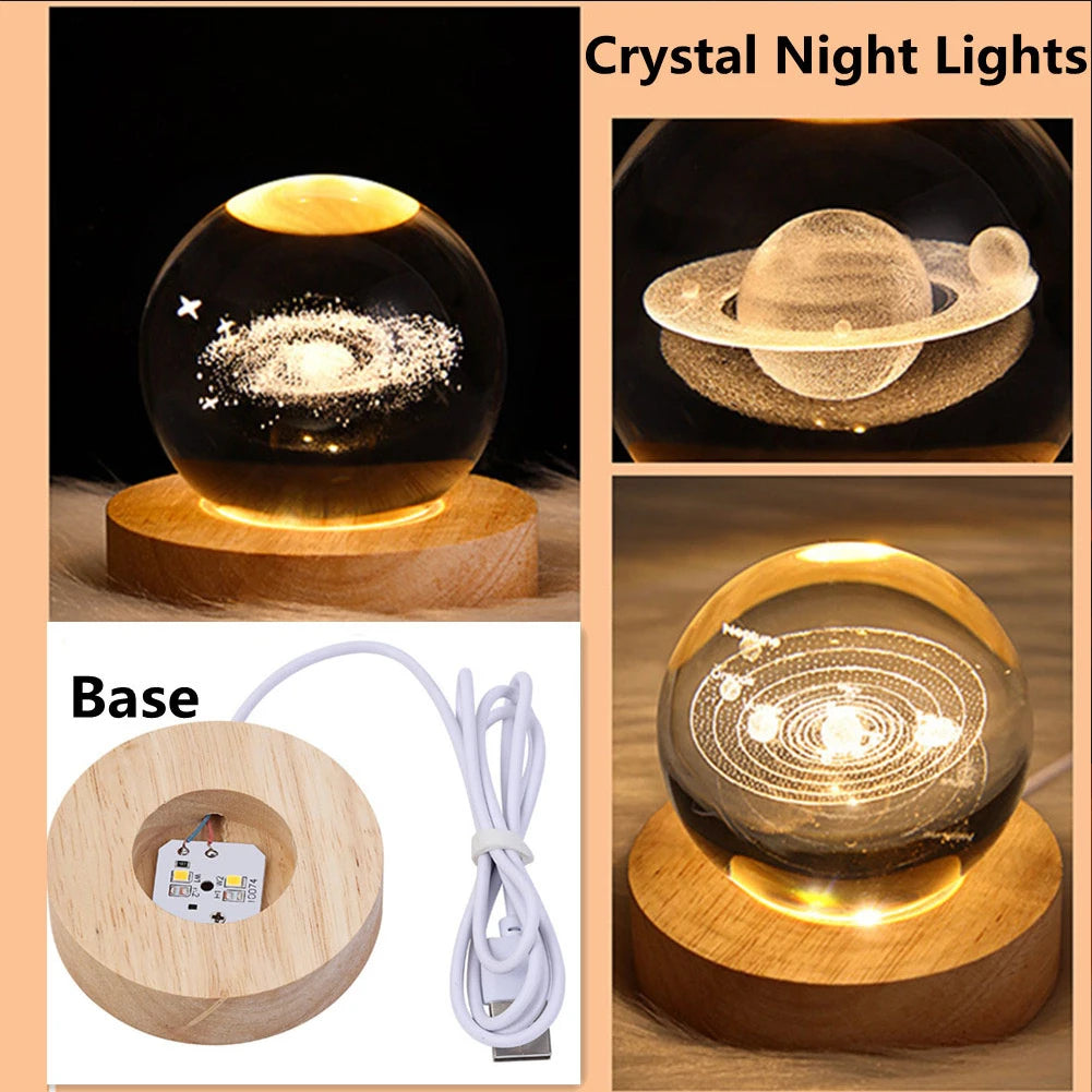 Lampe boule de cristal 3D unique